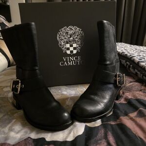 Vince Camuto Black Combat & Moto Boots